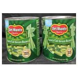 2- Del Monte cut green beans 101oz each