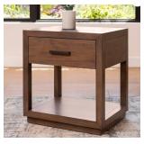 Marlow Solid Wood 1-Drawer End Table, Natural.