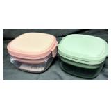 2- BentGo Glass Food Storage Containers, Green