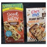 Nature Valley sweet and salty bars 36 count. Chex