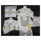 Baby size Newborn and 6M sleepers and onesies.