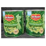 2- Del Monte cut green beans 101oz each