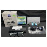 250 Zeiss lens wipes, 4-.5 fl oz bottles of