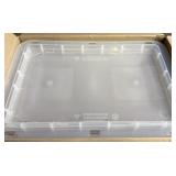 4pk. 60qt. Clear Plastic Totes w/ Lids, 1 Lid