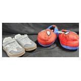Boy's size 9 play shoes and size 11/12 Spiderman