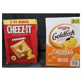 Cheez-It crackers 47oz. Goldfish crackers 66oz
