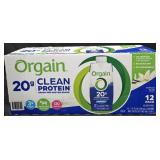 Orgain Vanilla Bean protein shakes 12 pack 11oz