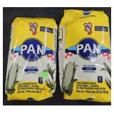2- Pan white cornmeal 5lb each