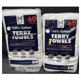 2- 60ct. Bags of Terry Towels