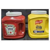 Heinz ketchup 114oz. French's yellow mustard