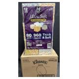 6- 60ï¿½s Whie Kleenex Hand Towels