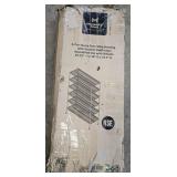 6-Tier Heavy Duty wire shelving w/ shelf inlays.