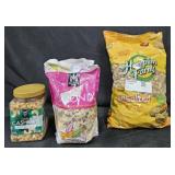 Whole Cashews 33oz. Sliced almonds 32oz. Unsalted
