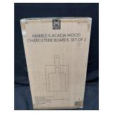 Marble & Acacia wood Charcuterie Boards, Set of 2