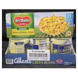 Del Monte whole kernel corn 8 cans. Allen's green