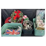 Collection of Christmas decor, lights, ornaments,