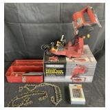 Electric chainsaw sharpener, 3 saw chains & more