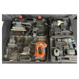 2 cordless B&D drills, corded drill & finish