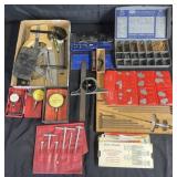 Group of vintage gauges, instruments, brush