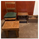 Convertible ladder chair, side table & 2 magazine