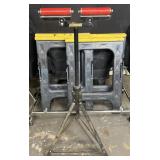 4 plastic saw horses & Speedway Series roller