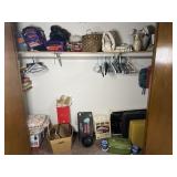 Contents of lower level closet: bowling ball,