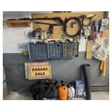 Contents of wall and floor: sprayers, 3 storage