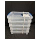 5pk. Stack Clear Plastic Document Boxes