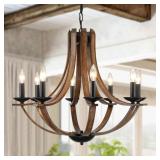 LAMPKEDUO Rustic Farmhouse 8-Light 28 Chandelier