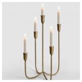 SUJUN 5-Arm Antique Brass Candelabra