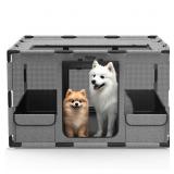 Tivray Portable Dog Playpen 43x43x26 GrayBlack