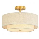 Outiron 16 Gold 3-Light Semi-Flush Ceiling Light