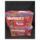 2- 88ct. Boxes of Huggies Little Movers Size 8