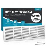 VOISEN 30x8 White Steel Return Grille