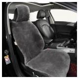 AGFNGE Universal Sheepskin Car Seat Cover Grey