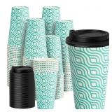 YEEHAW Green Disposable Coffee Cups 16oz 100ct wLi
