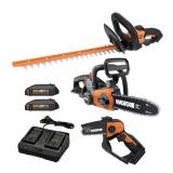 Worx 22' Hedge Trimmer, 5' Pruning Saw, 10'