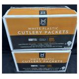 2- 200ct. Boxes of White Plastic Cutlery Packets