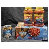 Diced tomatoes 12 cans. 3- Ragu Traditional pasta
