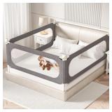 PNXDFC 3pc Toddler Bed Rails King Adj Height Grey