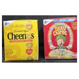 Cereal: Cheerios 40oz. Lucky Charms 46oz
