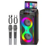 JAPOUCA Portable Karaoke System w2 Mics Disco