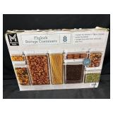 Set of 8 Fliplock Storage Containers w/ Lids
