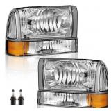 WEELMOTO Headlight Assembly 99-04 F-Series wBulbs