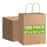 Brothersbox Brown Kraft Gift Bags w Handles 100PC