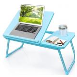 EYdoter Blue Foldable Lap Desk 22x13 Cup Holder