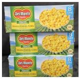 3- Del Monte whole kernel corn 8 cans each box