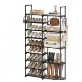 WOWLIVE 9-Tier Black Shoe Rack 33.75x9.84x62.25