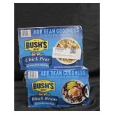 Bush's chick peas  6 cans. Bush's black beans 6
