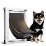 PETCOMING Med Dog Door Aluminum 3-Flap White